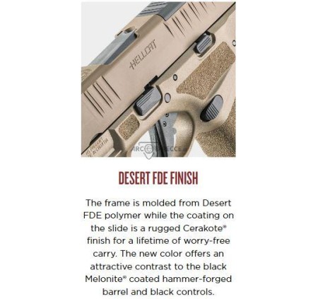 HS SPRINGFIELD PISTOLA HELLCAT 3" CAL 9x19 9 LUGER OSP FDE 