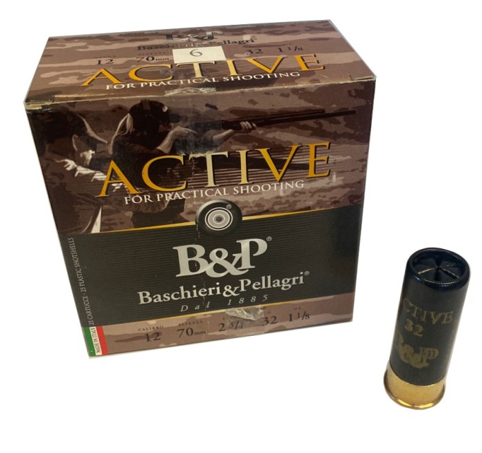 BASCHIERI&PELLAGRI B&P CARTUCCE ACTIVE SHOOTING CAL. 12 32grs PALLINO 6 *Conf. da 25pz* 