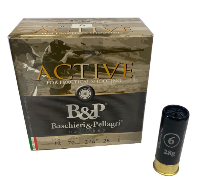 BASCHIERI&PELLAGRI B&P CARTUCCE ACTIVE SHOOTING CAL. 12 28grs PALLINO 6 *Conf. da 25pz* 