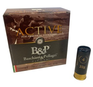 BASCHIERI&PELLAGRI B&P CARTUCCE ACTIVE SHOOTING CAL. 12 32grs PALLINO 4 *Conf. da 25pz* 