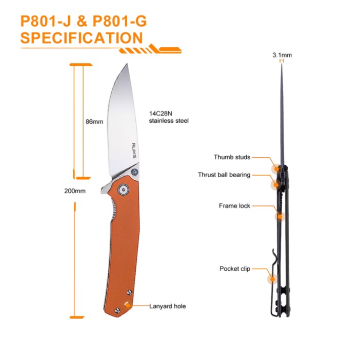 RUIKE COLTELLO CHIUDIBILE P801-S