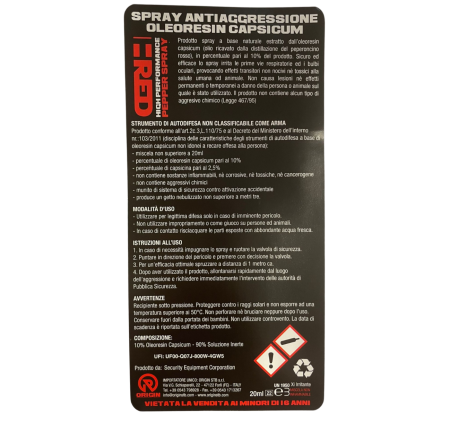 T-RED SPRAY AUTODIFESA PEPERONCINO 20ml CON CLIP
