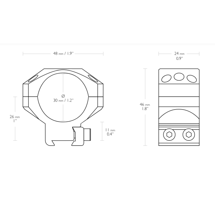 HAWKE ANELLI OTTICA TACTICAL 2pz 30mm