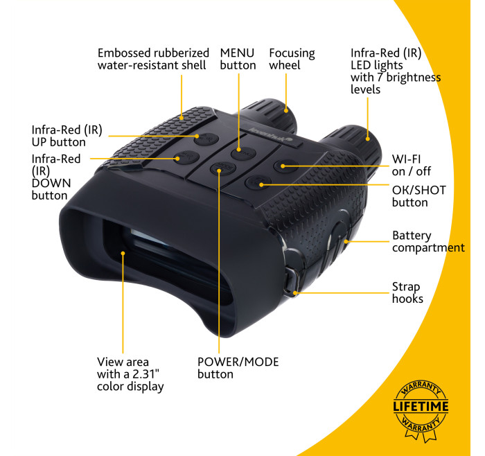 LEVENHUK VISORE NOTTURNO BINOCULARE DIGITALE HALO 13X