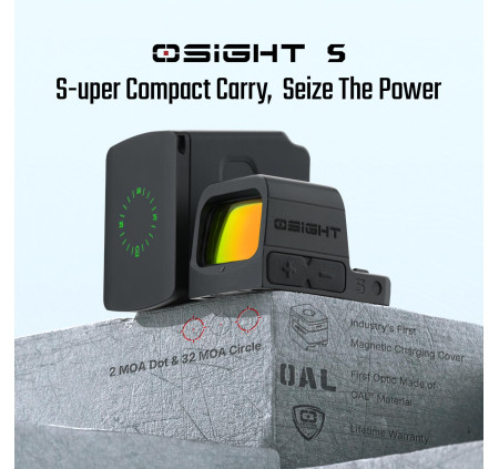 OSIGHT RED DOT S MULTIRETICOLO 3/32MOA RICARICABILE