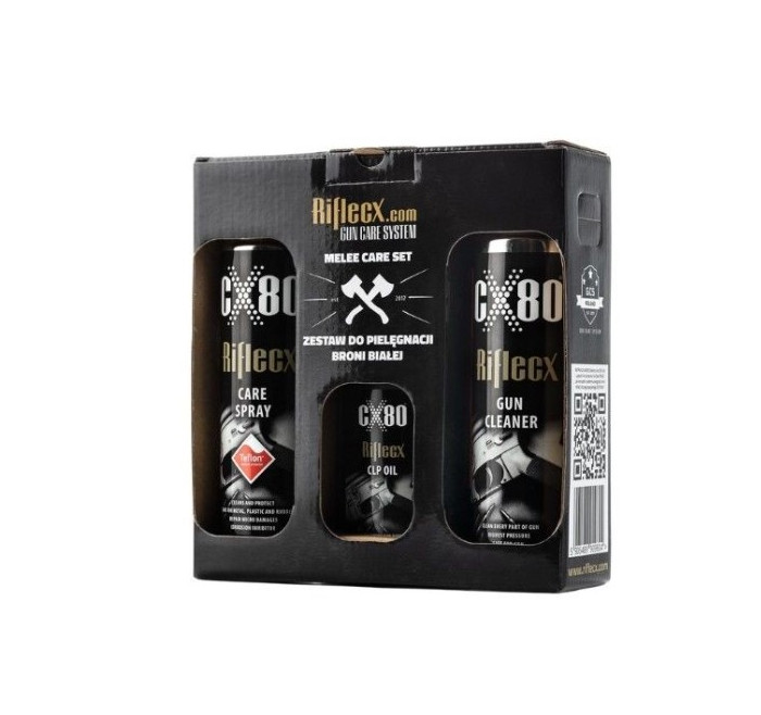RIFLECX SET MELEE GUN CLEANER-CARE SPRAY-OLIO SPRAY CLP