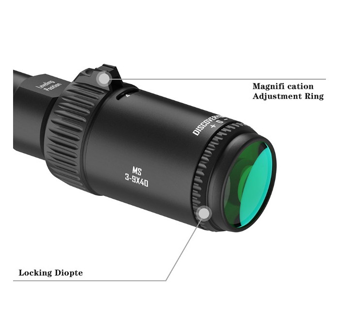 DISCOVERY OPTICS OTTICA MS 3-9x40 TUBO 1" ANELLI 11mm CANNOCCHIALE
