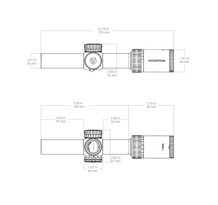 VECTOR OPTICS OTTICA LPVO S10 1-10x24 HIGH MOUNT CANNOCCHIALE