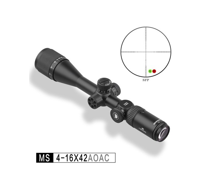 DISCOVERY OPTICS OTTICA MS 4-16x42 AO IR TUBO 1" ANELLI 11mm CANNOCCHIALE