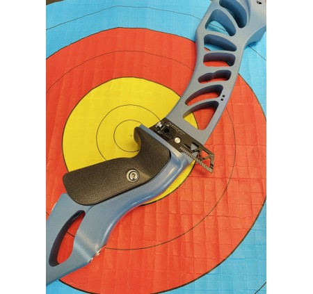 *USATO* HOYT RISER XCEED BLU LH (sinistro) - con REST SHIBUYA, GRIP R-CORE E 2 GRIP ORIGINALI SCORTA - COME NUOVO