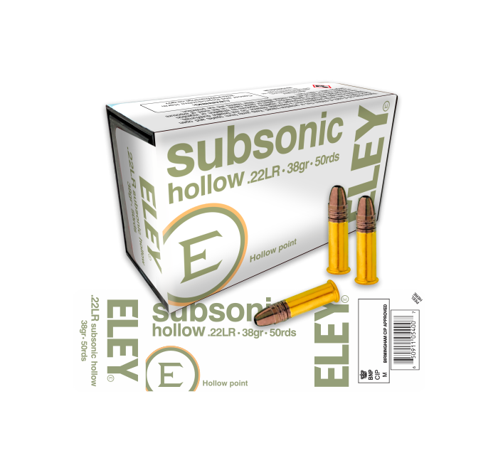 ELEY CARTUCCE  CAL 22 LR SUBSONIC 38grs *Conf. da 50pz* 