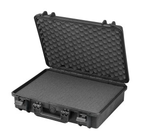 PLASTICA PANARO VALIGIA RIGIDA Mod MAX465H115S NERA CON SPUGNA CUBETTATA