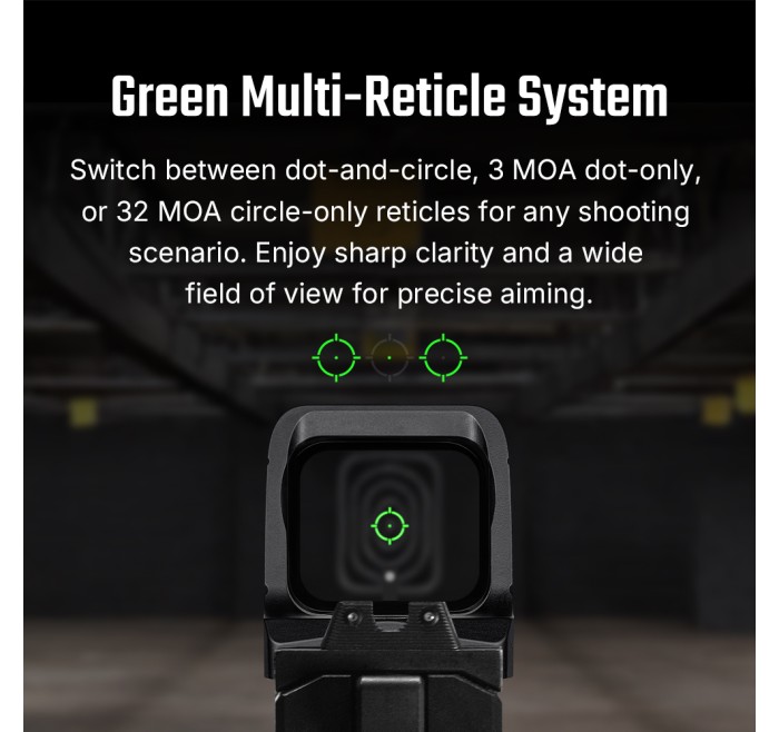 OSIGHT GREEN DOT X MULTIRETICOLO 3/32MOA RICARICABILE