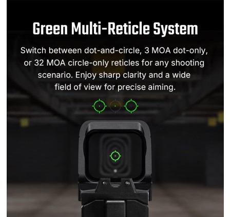 OSIGHT GREEN DOT X MULTIRETICOLO 3/32MOA RICARICABILE