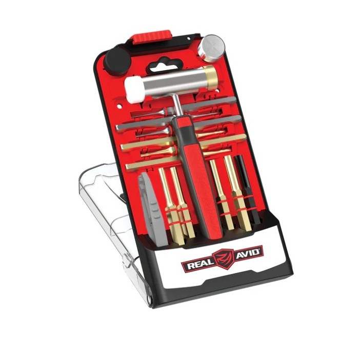 REAL AVID SET MARTELLO E PUNZONI CACCIASPINE AVHPS ACCU-PUNCH HAMMER & PUNCHES IN OTTONE
