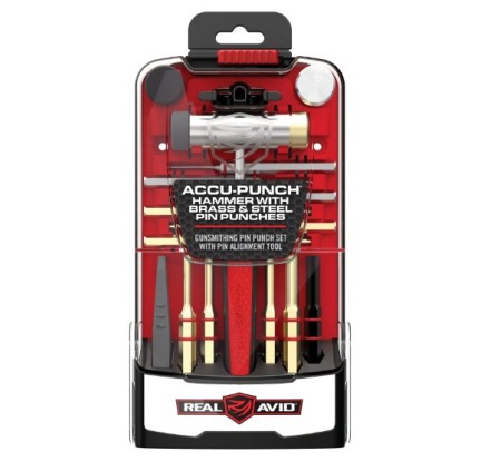 REAL AVID SET MARTELLO E PUNZONI CACCIASPINE AVHPS ACCU-PUNCH HAMMER & PUNCHES IN OTTONE