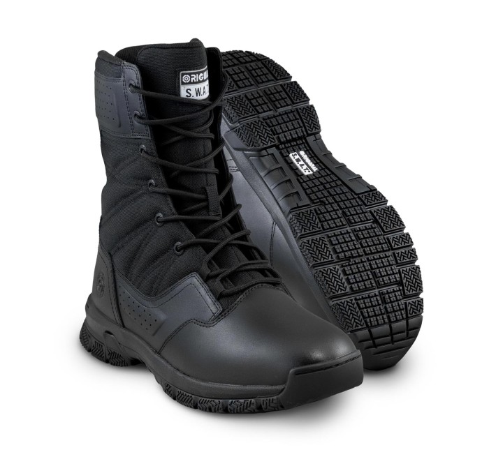 ORIGINAL SWAT ANFIBIO PROTEC 8" SIDE-ZIP POLISHABLE TOE MEN'S NERO