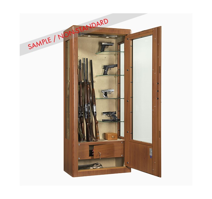 METALK ARMADIO BLINDATO ALLODOLA 7 POSTI e 4 RIPIANI IN VETRO WOOD LINE