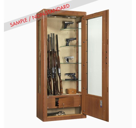 METALK ARMADIO BLINDATO ALLODOLA 7 POSTI e 4 RIPIANI IN VETRO WOOD LINE