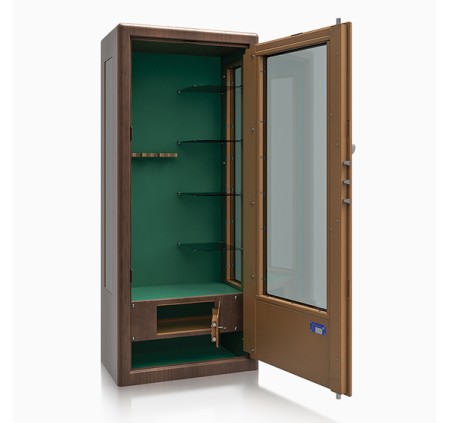 METALK ARMADIO BLINDATO ALLODOLA 7 POSTI e 4 RIPIANI IN VETRO WOOD LINE