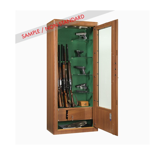 METALK ARMADIO BLINDATO REGINA 7 POSTI e 4 RIPIANI IN VETRO WOOD LINE