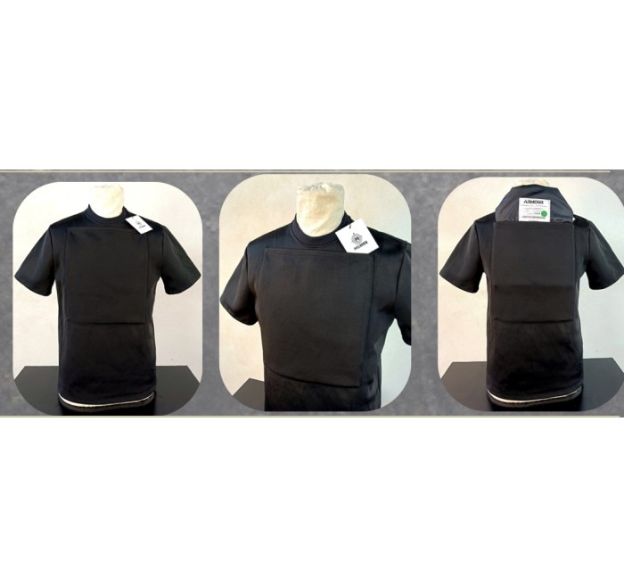 MILBORN T-SHIRT ANTI TAGLIO CON TASCA NERA