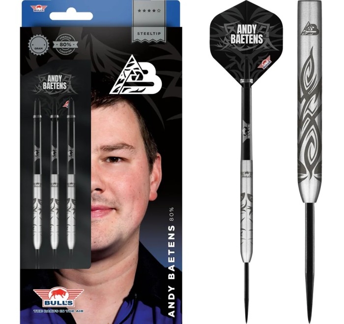 FRECCETTE PUNTA ACCIAIO IN TUNGSTENO 80% BULL'S ANDY BAETENS 21 gr.