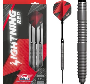 FRECCETTE PUNTA ACCIAIO IN TUNGSTENO 80% BULL'S LIGHNING RED 23 gr.
