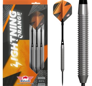 FRECCETTE PUNTA ACCIAIO IN TUNGSTENO 80% BULL'S LIGHTNING ORANGE 21 gr.