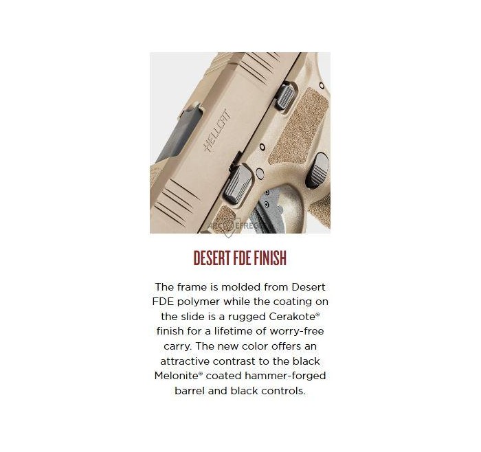 HS SPRINGFIELD PISTOLA HELLCAT 3" CAL 9x19 9 LUGER  FDE 