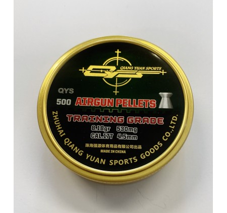 QIANG YUAN SPORTS PIOMBINO DIABOLO TESTA PIATTA Cal. 4,5mm 8,18gr *Conf. 500pz*