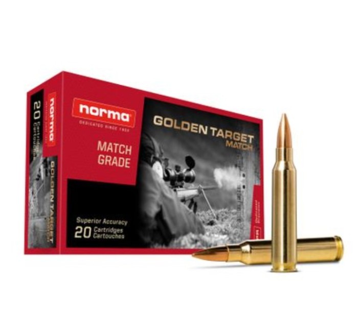 NORMA CARTUCCE CAL. 223 REM GOLDEN TARGET MATCH 69grs *Conf. da 20pz* 