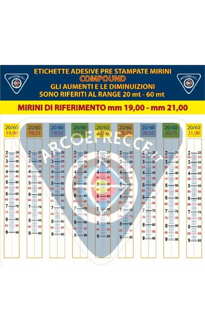 BEST ARCHERY ETICHETTE ADESIVE x MIRINI