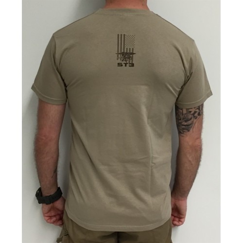 DEATH HOUSE T-SHIRT SEAL TEAM 3 SOLDIER &amp; PUNISHER TAN