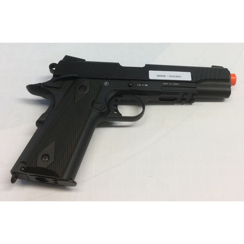 CYBERGUN PISTOLA SOFTAIR CO2 COLT 1911 RAIL GUN NERA SCARRELLANTE