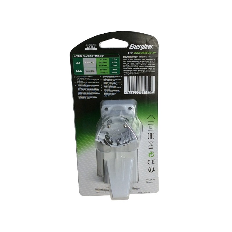 ENERGIZER CARICA BATTERIE CH2PC3 MINI EU con 2 BATTERIE AA POWER PLUS 2000mAh 