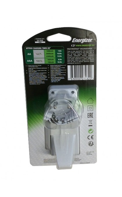 ENERGIZER CARICA BATTERIE CH2PC3 MINI EU con 2 BATTERIE AA POWER PLUS 2000mAh 