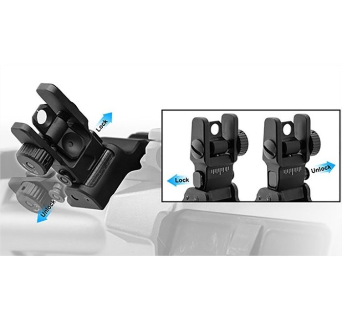 UTG MIRINO POSTERIORE FLIP UP INCLINATO 45° PER AR15 PICATINNY