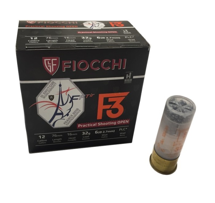 FIOCCHI CARTUCCE F3 PRACTICAL SHOOTING OPEN CAL. 12 32g *Conf. da 25pz* 