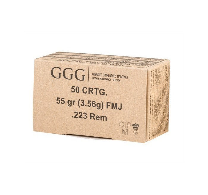 GGG CARTUCCE CAL. 223REM 55grs FMJ *Conf. da 50pz* 