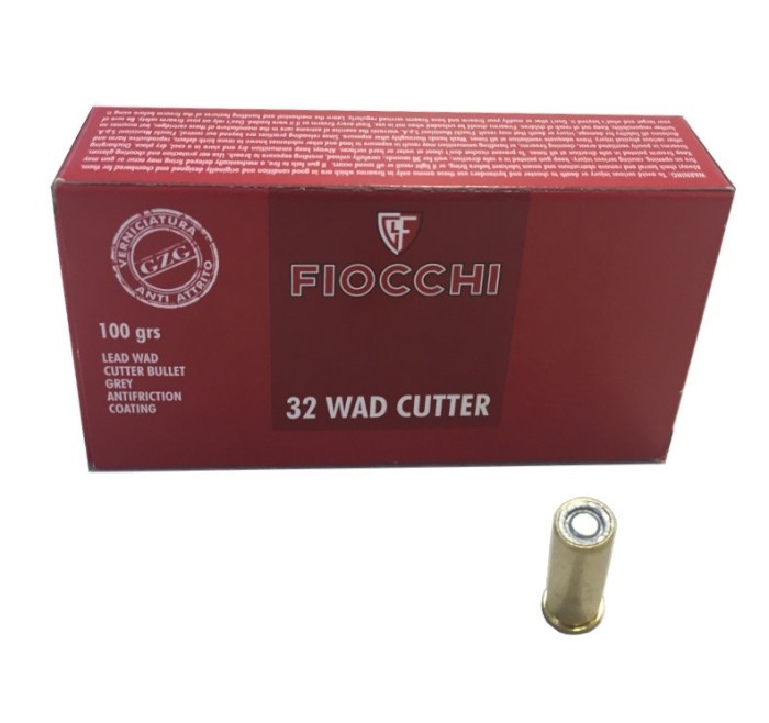 FIOCCHI CARTUCCE CAL. 32 WAD CUTTER LWC 100grs GZG *Conf. da 50pz* 