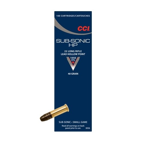 CCI CARTUCCE CAL. .22LR SUBSONIC HP 40grs *Conf. 100pz*