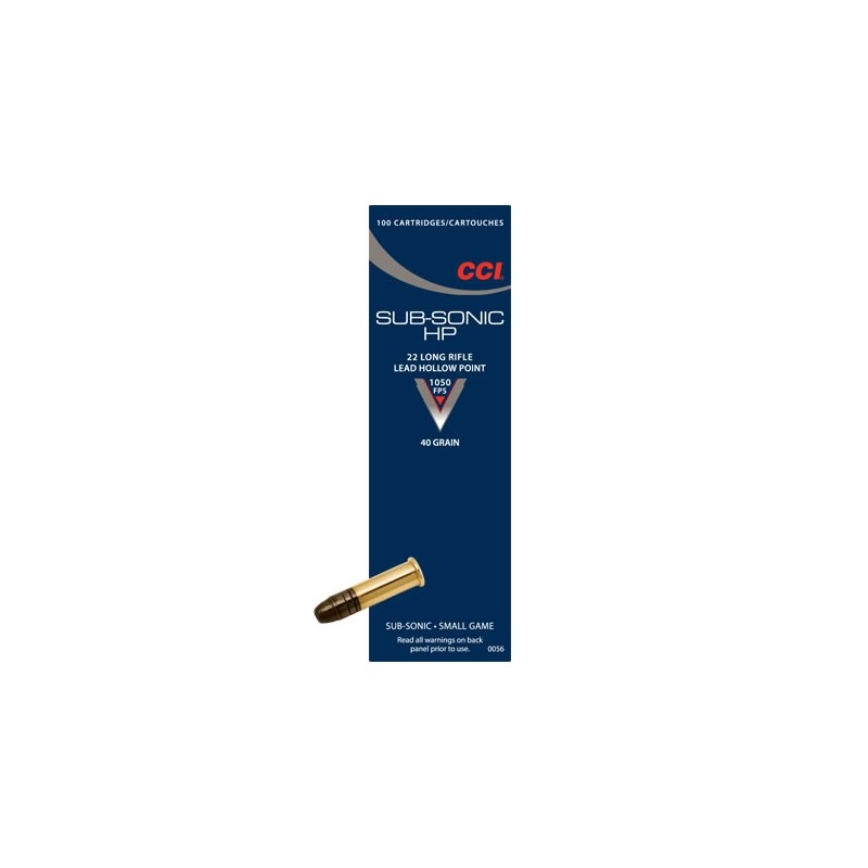 CCI CARTUCCE CAL. .22LR SUBSONIC HP 40grs *Conf. 100pz*