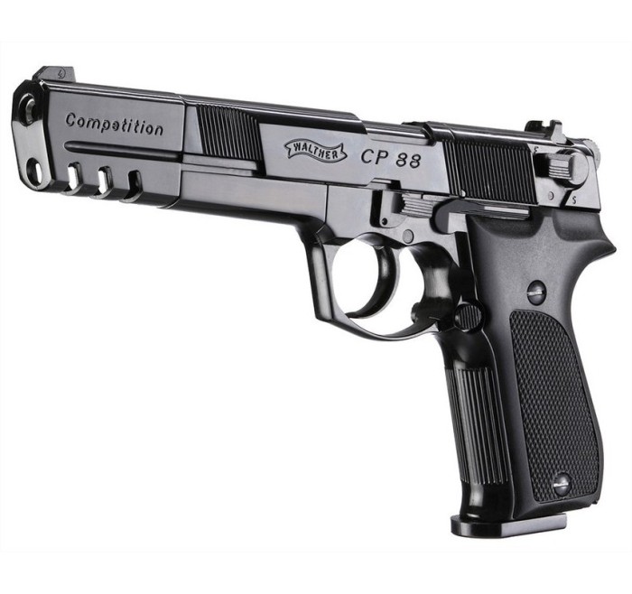 UMAREX WALTHER PISTOLA CP 88 6 COMPETITION NERA CO2 -7,5J CAL 4,5 C.N. 274 e C.N. 60 