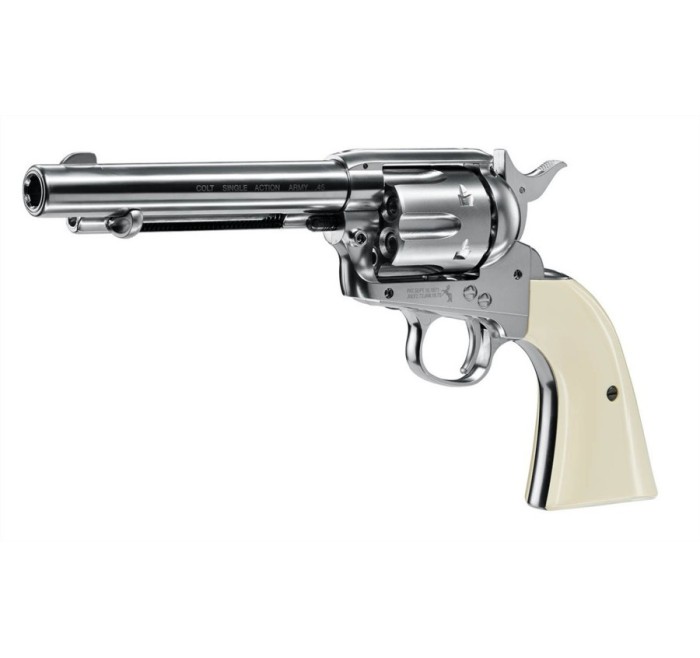 UMAREX COLT PISTOLA/REVOLVER SAA 45 PEACEMAKER CO2 PELLET NICHELATA -7,5J CAL. 4,5 C.N. 653 