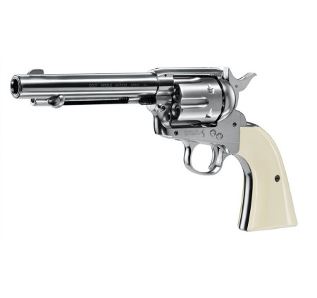UMAREX COLT PISTOLA/REVOLVER SAA 45 PEACEMAKER CO2 PELLET NICHELATA -7,5J CAL. 4,5 C.N. 653 