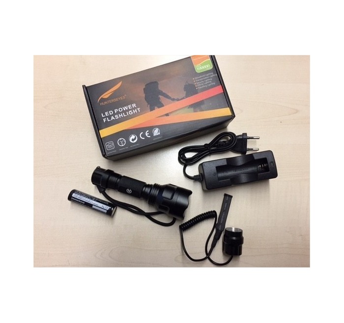 HUNTEYE TORCIA SC8XPE 250 LUMEN *KIT CON BATTERIA/CAVO/CARICA BATTERIA* 