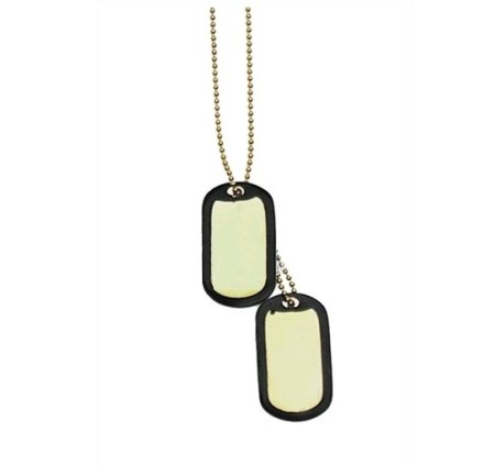 USA KIT 2 PIASTRINE PERSONALIZZATE CON PROTEZIONI IN GOMMA E CATENE