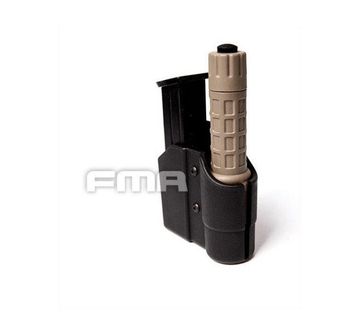 FMA PORTA CARICATORE x PISTOLA TECNOPOLIMERO CON ALLOGGIO TORCIA x CINTURA