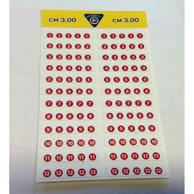 BEST ARCHERY FASCETTE NUMERAZIONE FRECCE